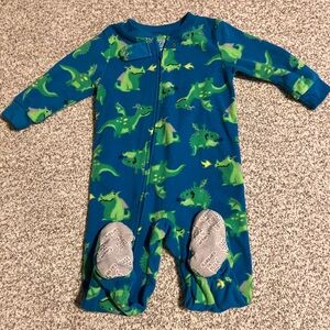 Carter's Blue and Green Dinosaur Footie Pajamas